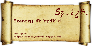Szenczy Árpád névjegykártya