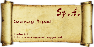 Szenczy Árpád névjegykártya